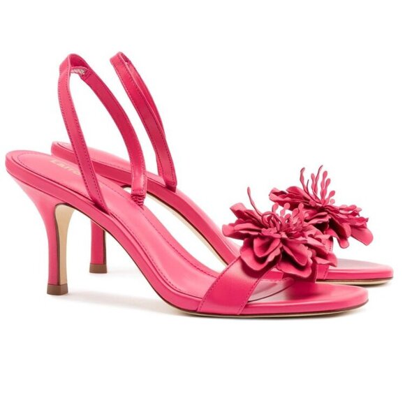 Larroude Hibiscus Slingback Sandals Size 6 Magenta Pink Leather NEW $350 - Picture 1 of 16